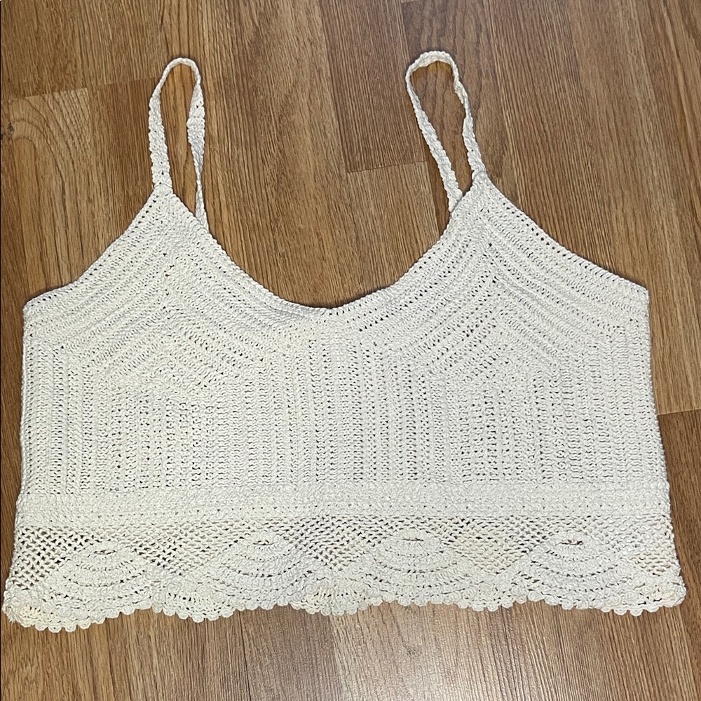 H&M Cream Crochet Camisole Top